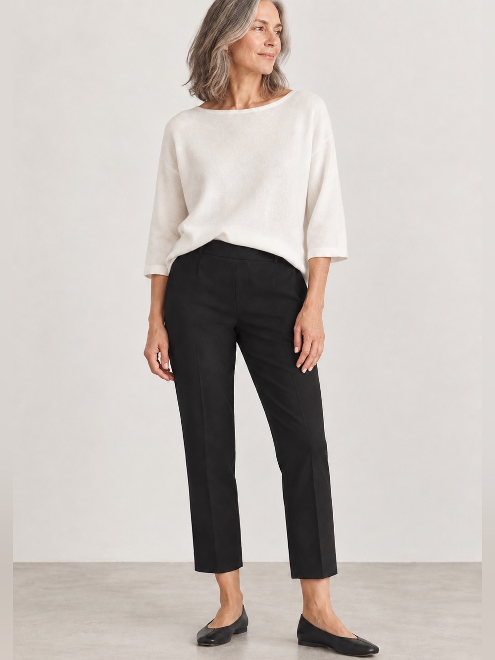 Lafayette 148 New York Lexington Black Stretch Cotton Ankle Pants Size 18